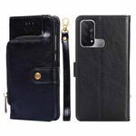 For OPPO Reno5 A Zipper Bag PU + TPU Horizontal Flip Leather Phone Case(Black)