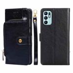 For OPPO Reno6 4G Zipper Bag PU + TPU Horizontal Flip Leather Phone Case(Black)