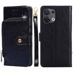 For OPPO Reno8 5G Zipper Bag PU + TPU Horizontal Flip Leather Phone Case(Black)