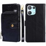 For OPPO Reno8 Pro 5G Zipper Bag PU + TPU Horizontal Flip Leather Phone Case(Black)