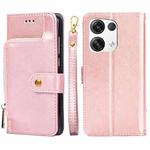 For OPPO Reno8 Pro+ 5G Zipper Bag PU + TPU Horizontal Flip Leather Phone Case(Rose Gold)