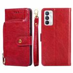 For OPPO Realme GT Master/Q3 Pro Carnival Zipper Bag PU + TPU Horizontal Flip Leather Phone Case(Red)