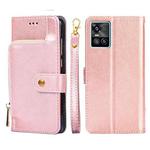 For vivo S10/S10 Pro Zipper Bag PU + TPU Horizontal Flip Leather Phone Case(Rose Gold)