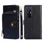 For vivo X70 Pro+ Zipper Bag PU + TPU Horizontal Flip Leather Phone Case(Black)