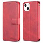 For iPhone 14 AZNS Calf Texture Flip Leather Phone Case (Red)