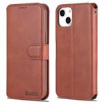 For iPhone 14 Plus AZNS Calf Texture Flip Leather Phone Case (Brown)