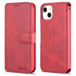 For iPhone 14 Plus AZNS Calf Texture Flip Leather Phone Case (Red)
