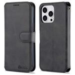 For iPhone 14 Pro AZNS Calf Texture Flip Leather Phone Case(Black)