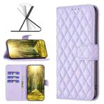 For Motorola Moto G22 Diamond Lattice Wallet Leather Flip Phone Case(Purple)