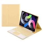 Round Cap Bluetooth Keyboard Leather Case with Pen Slot & Touchpad For Samsung Galaxy Tab S7(Yellow)