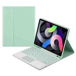 Round Cap Bluetooth Keyboard Leather Case with Pen Slot & Touchpad For Samsung Galaxy Tab S7(Green)