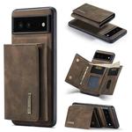 For Google Pixel 6A DG.MING M1 Series 3-Fold Multi Card Wallet + Magnetic Phone Case(Coffee)