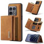 For OnePlus 10 Pro DG.MING M1 Series 3-Fold Multi Card Wallet + Magnetic Phone Case(Brown)