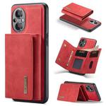 For OnePlus Nord N20 5G DG.MING M1 Series 3-Fold Multi Card Wallet + Magnetic Phone Case(Red)