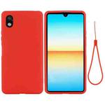 For Sony Xperia ACE III Solid Color Liquid Silicone Full Coverage Phone Case(Red)
