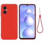 For Xiaomi Poco M4 5G / Redmi Note 11R Solid Color Liquid Silicone Full Coverage Phone Case(Red)