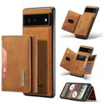 For Google Pixel 6A DG.MING M2 Series 3-Fold Multi Card Bag Phone Case(Brown)