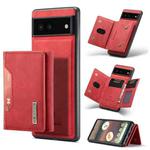 For Google Pixel 6A DG.MING M2 Series 3-Fold Multi Card Bag Phone Case(Red)