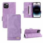 For iPhone 14 Pro Magnetic Clasp Leather Phone Case(Purple)