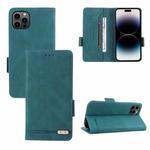 For iPhone 14 Pro Max Magnetic Clasp Leather Phone Case (Green)