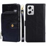 For Xiaomi Redmi Note 11T Pro 5G/Note 11T Pro+ 5G Zipper Bag PU + TPU Horizontal Flip Leather Phone Case(Black)