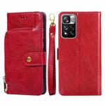 For Xiaomi Redmi Note 11 Pro 5G/Note 11 Pro+ 5G Zipper Bag PU + TPU Horizontal Flip Leather Phone Case(Red)