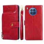 For Huawei nova 8i Zipper Bag PU + TPU Horizontal Flip Leather Phone Case(Red)