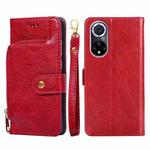 For Huawei nova 9 Zipper Bag PU + TPU Horizontal Flip Leather Phone Case(Red)