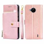 For Nokia C20 Plus Zipper Bag PU + TPU Horizontal Flip Leather Phone Case(Gold)