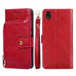 For ZTE Blade L210 Zipper Bag PU + TPU Horizontal Flip Leather Phone Case(Red)