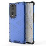 For Honor 70 5G Honeycomb Phone Case(Blue)