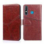 For Infinix Hot 8 / Hot 8 Lite Geometric Stitching Horizontal Flip Leather Phone Case(Dark Brown)