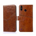 For Infinix Smart 4 X653 Geometric Stitching Horizontal Flip Leather Phone Case(Light Brown)