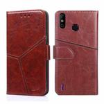 For Infinix Smart 4 X653 Geometric Stitching Horizontal Flip Leather Phone Case(Dark Brown)