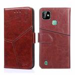 For Infinix Smart HD 2021 X612 Geometric Stitching Horizontal Flip Leather Phone Case(Dark Brown)