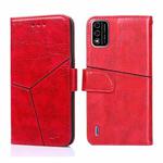 For Itel A48 Geometric Stitching Horizontal Flip Leather Phone Case(Red)