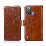 For Itel Vision 1 Pro Geometric Stitching Horizontal Flip Leather Phone Case(Light Brown)
