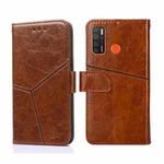 For Tecno Camon 15 CD7/ Camon 15 Air Geometric Stitching Horizontal Flip Leather Phone Case(Light Brown)