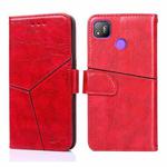 For Tecno Pop 4 Geometric Stitching Horizontal Flip Leather Phone Case(Red)