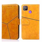 For Tecno Pop 4 Geometric Stitching Horizontal Flip Leather Phone Case(Yellow)