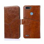 For Tecno POP 2 / POP 2F / POP 2 Pro Geometric Stitching Horizontal Flip Leather Phone Case(Light Brown)