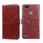 For Tecno POP 2 / POP 2F / POP 2 Pro Geometric Stitching Horizontal Flip Leather Phone Case(Dark Brown)