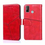 For Tecno Spark 6 GO Geometric Stitching Horizontal Flip Leather Phone Case(Red)