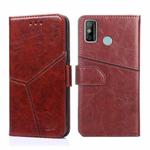 For Tecno Spark 6 GO Geometric Stitching Horizontal Flip Leather Phone Case(Dark Brown)