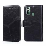 For Tecno Spark 7 Geometric Stitching Horizontal Flip Leather Phone Case(Black)