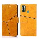 For Tecno Spark 7 Geometric Stitching Horizontal Flip Leather Phone Case(Yellow)