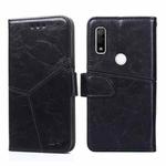 For Fujitsu Arrows WE F-51B Geometric Stitching Horizontal Flip Leather Phone Case(Black)