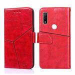 For Fujitsu Arrows WE F-51B Geometric Stitching Horizontal Flip Leather Phone Case(Red)