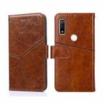 For Fujitsu Arrows WE F-51B Geometric Stitching Horizontal Flip Leather Phone Case(Light Brown)