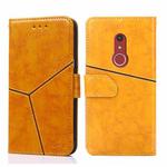 For Fujitsu Arrows Be4 Plus F-41B Geometric Stitching Horizontal Flip Leather Phone Case(Yellow)